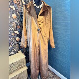 12th tribe velvet duster size medium brown EUC